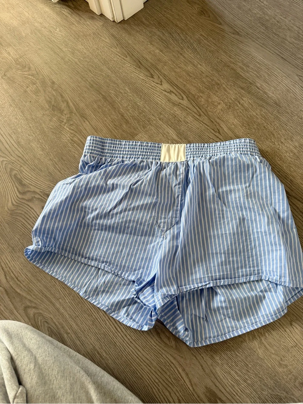 Lioness Light Blue & White Striped Cobain Shorts